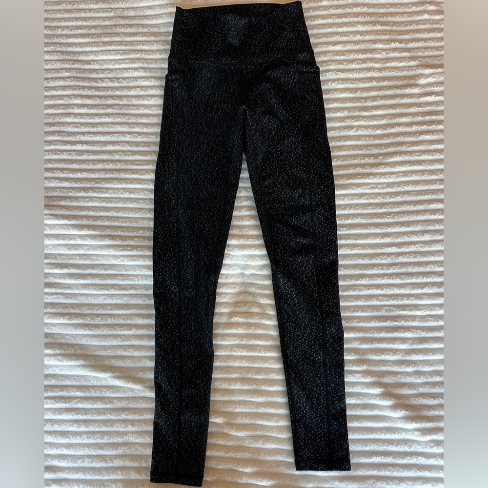 ECHT black and blue speckle High-Rise Leggings